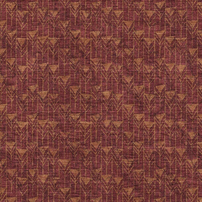 8' X 10' Geometric Washable Area Rug With UV Protection (647078) - Burgundy / Brown