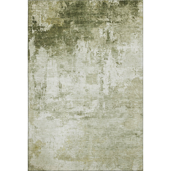 10' X 14' Abstract Washable Area Rug With UV Protection (700721) - Sage / Ivory