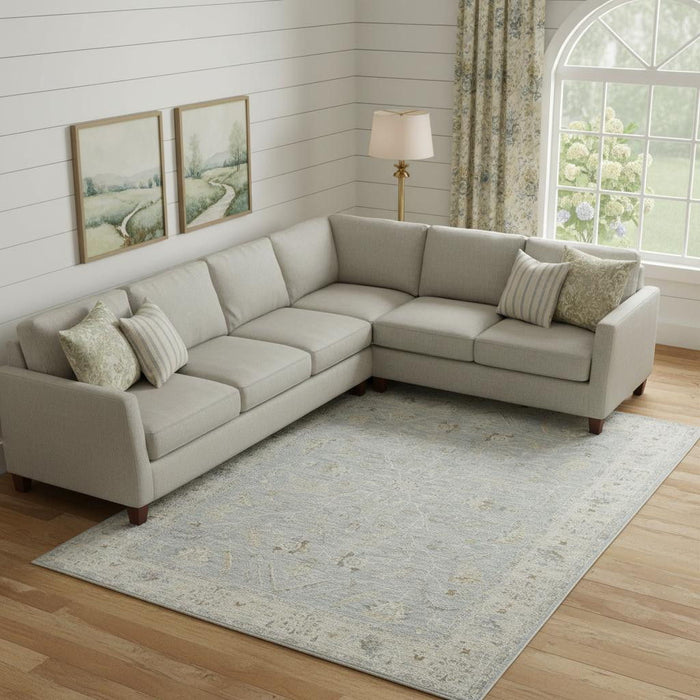 8' X 10' Floral Area Rug (551074) - Teal / Ivory