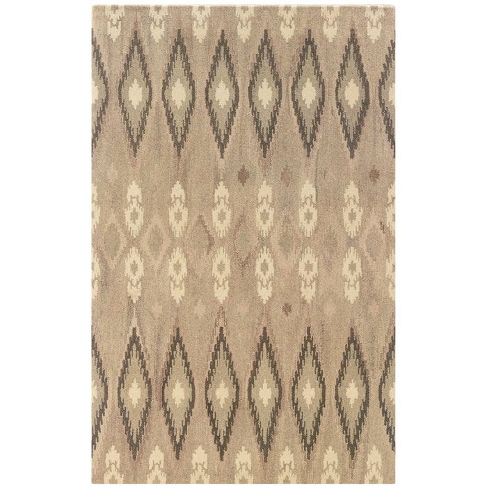 8' X 10' Wool Abstract Hand Tufted Area Rug - Beige / Ivory