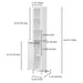White Giga slim tall bathroom linen cabinet with adjustable shelves and anti-tip design, freestanding for bathroom storage.