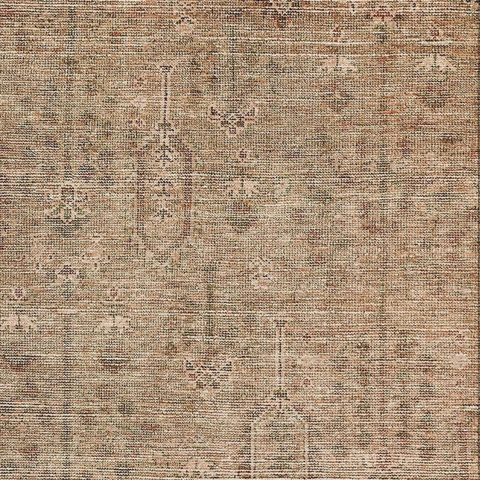 8' X 10' Southwestern Washable Area Rug With UV Protection - Terra Cotta And Copper