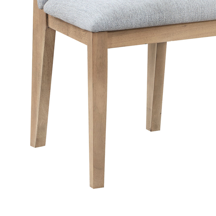 Pair of Giga Caspian Gray dining chairs with oak finish legs, set of 2, featuring modern design and comfortable seating.