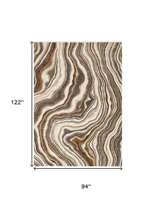 8' X 10' Abstract Area Rug (660185) - Cream / Beige
