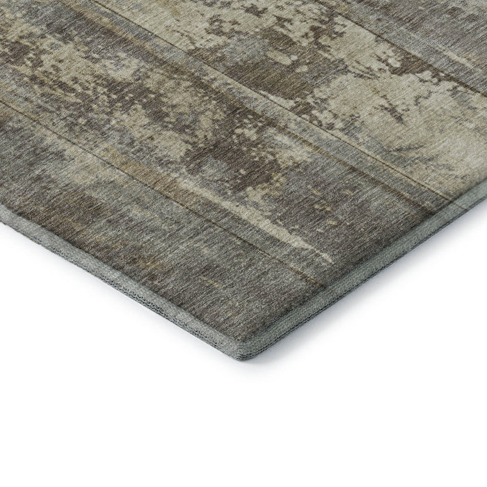 10' X 14' Striped Washable Area Rug With UV Protection (698011) - Beige / Wheat / Taupe