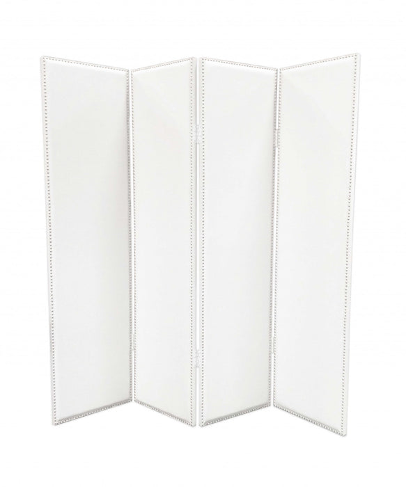 Faux Leather Screen - White