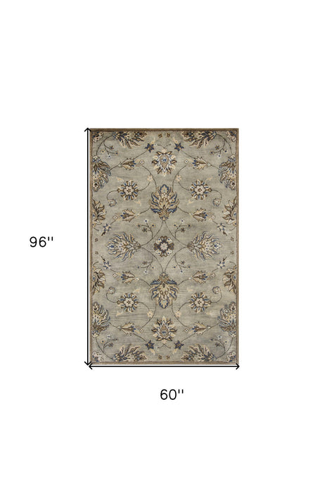 5' x 8' Wool Hand Tufted Area Rug - Gray