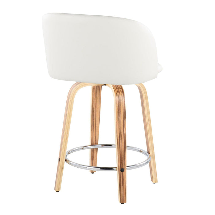 Fran - 34" Fixed-Height Counter Stool (Set of 2) - Zebra Wood