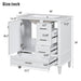 Modern Giga bathroom vanity with sink, solid wood frame, soft closing door, and three drawers for stylish bathroom storage.