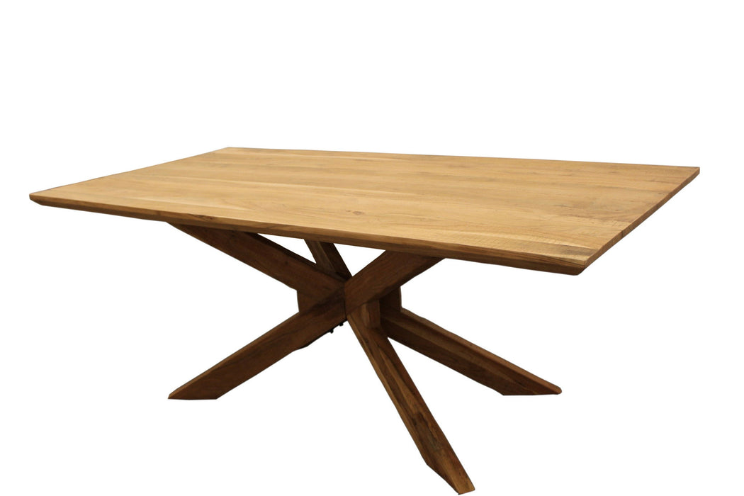 79" Solid Wood Pedestal Base Dining Table - Natural