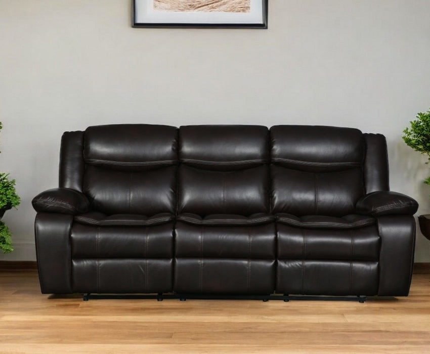 Italian Leather Sofa - Brown / Black