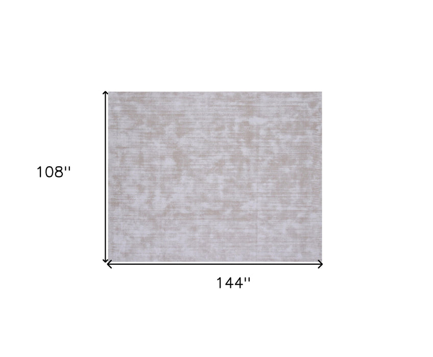 9' x 12' Gray Abstract Hand Loomed Area Rug - Ivory And Light