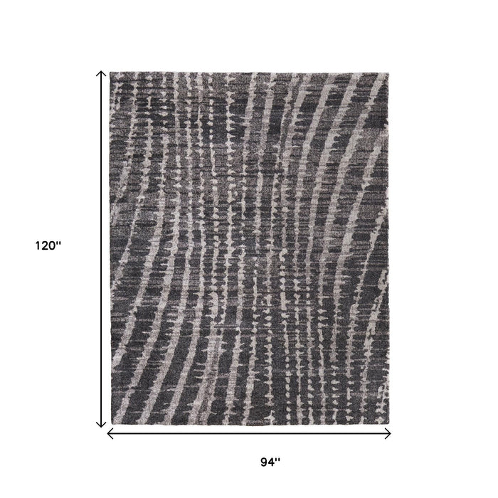 8' X 10' Abstract Area Rug - Black