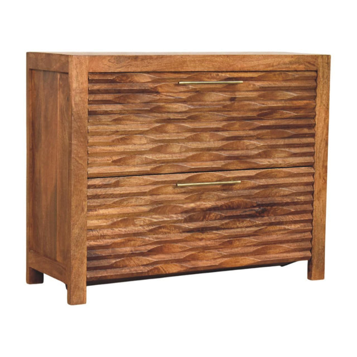 Round Accent Cabinet With Two Drawers (738393) - Brown
