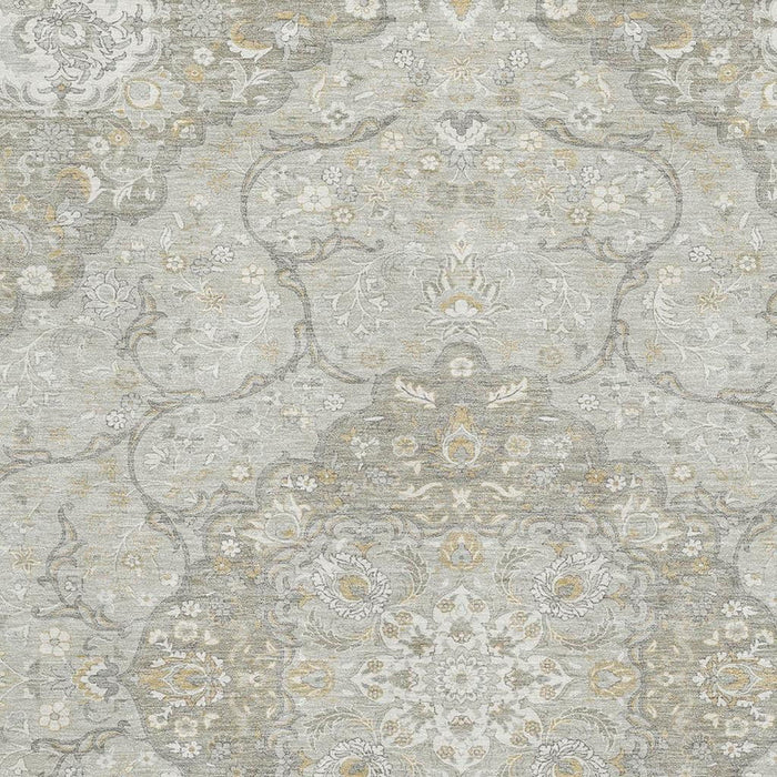 10' X 14' Medallion Washable Area Rug With UV Protection (696848) - Taupe / Gray / Ivory