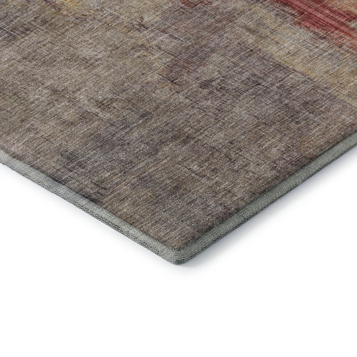 10' X 14' Abstract Washable Area Rug With UV Protection (700463) - Taupe / Gold / Copper