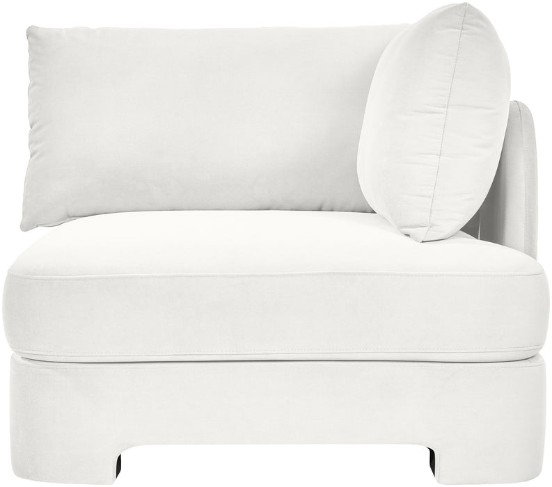 Meridian Furniture Hammond velvet upholstered chair with plush, stylish design and stationary frame, perfect for modern living spaces.