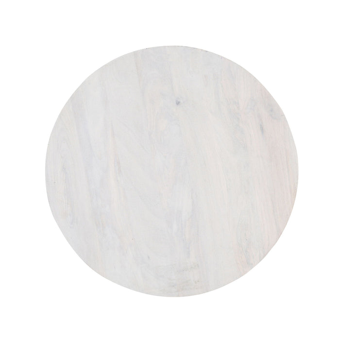 36" Solid Wood Round Cross Legs Coffee Table - White