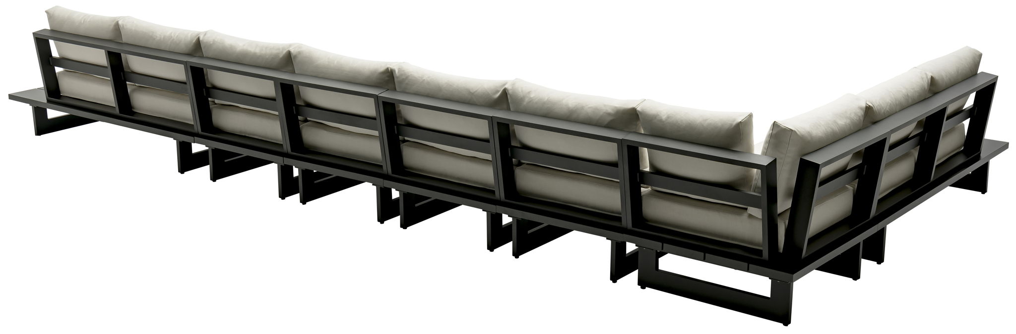 Maldives - 7 Piece Water Resistant Outdoor Patio Modular Sectional With Gray Base