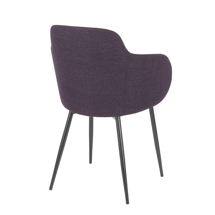 Boyne - Chair - Black Metal And Purple Noise Fabric