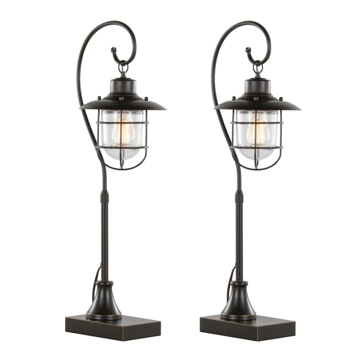 Landen - 33" Metal Task Lamp (Set of 2) - Oil Rubbed Bronze With Clear Glass Shade from Grandview Gallery