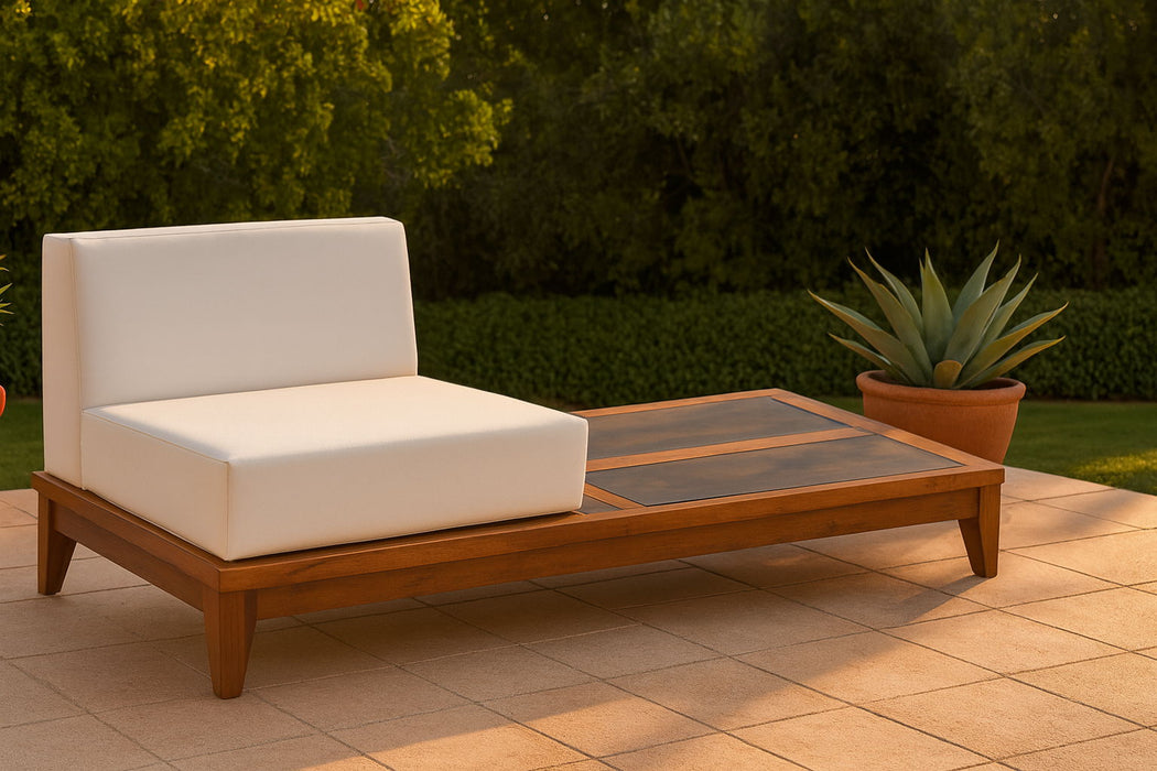 Rio - Chair With Integrated Table - Off White