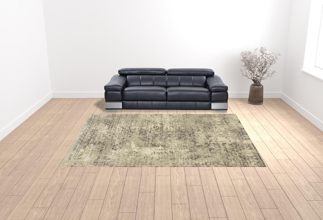10' x 13' Oriental Power Loom Stain Resistant Area Rug - Gray Ivory Beige And Taupe