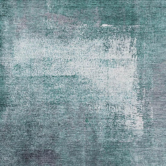 8' X 10' Abstract Washable Area Rug With UV Protection - Teal And Purple
