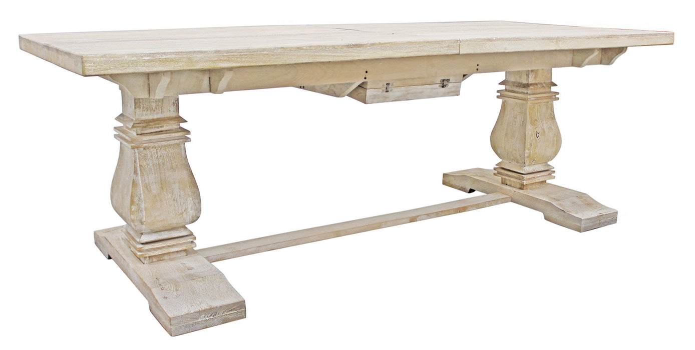 90" Rectangular Solid Wood Butterfly Leaf Dining Table - Brown