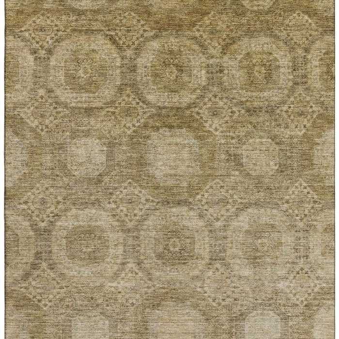 10' X 14' Abstract Geometric Washable Area Rug With UV Protection (708277) - Brown / Beige