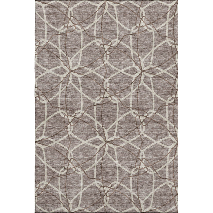 10' X 14' Geometric Washable Area Rug With UV Protection (675552) - Taupe / Beige / Brown