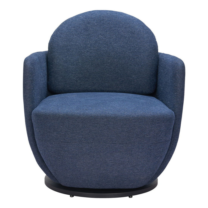 29" Modern Upholstered Swivel Arm Chair - Blue