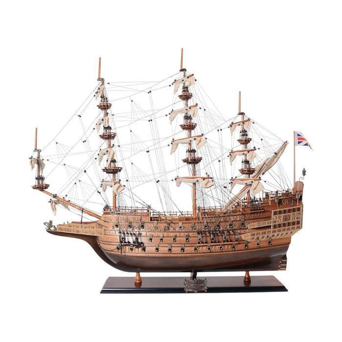 Sovereign of the Seas Hand Painted Boat Sculpture - Brown