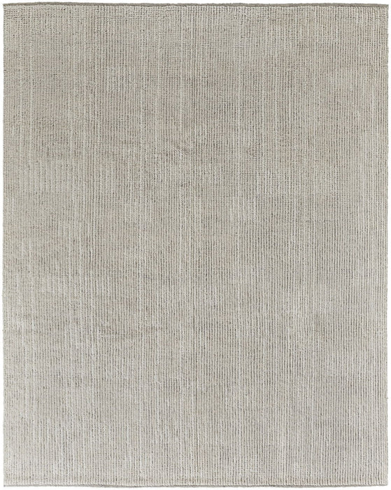 8' x 10' Wool Hand Knotted Area Rug - Tan And Ivory