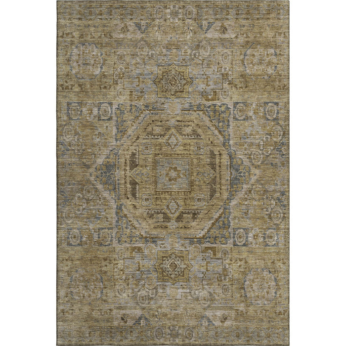 10' X 14' Oriental Washable Area Rug With UV Protection (699861) - Brown / Blue