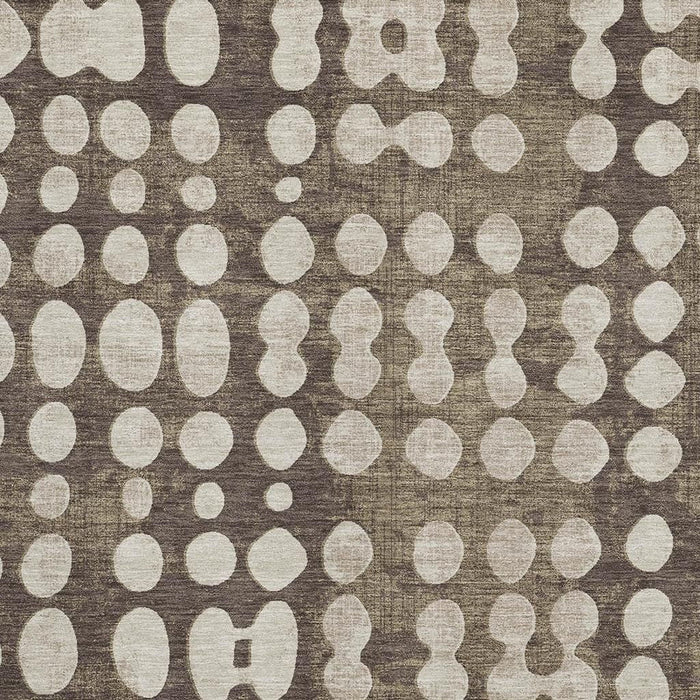 10' X 14' Polka Dot Washable Area Rug With UV Protection (669102) - Brown / Beige