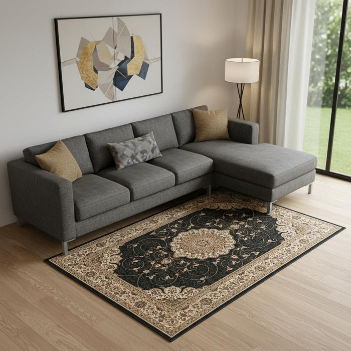 10' X 13' Abstract Area Rug (581790) - Black