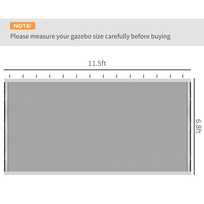 White mesh sidewall netting for Giga patio gazebos and canopy tents, zipper closure, designed for outdoor umbrellas and canopies.