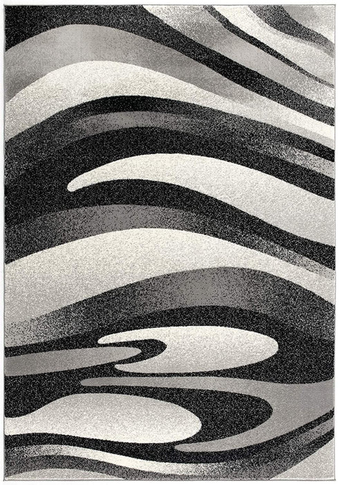 8' x 10' Modern Abstract Dhurrie Polypropylene Area Rug - Gray