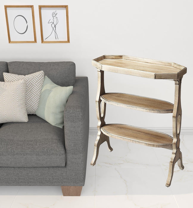 End Table With Two Shelves - Light Brown