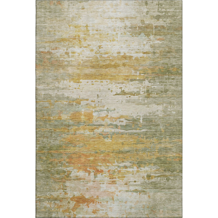 10' X 14' Abstract Washable Area Rug With UV Protection (715405) - Sage / Ivory