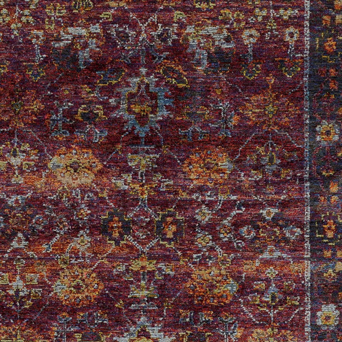 7' x 10' Oriental Power Loom Area Rug - Red Purple