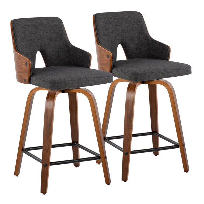 Stella - 24" Fixed-height Counter Stool (Set of 2) - Charcoal