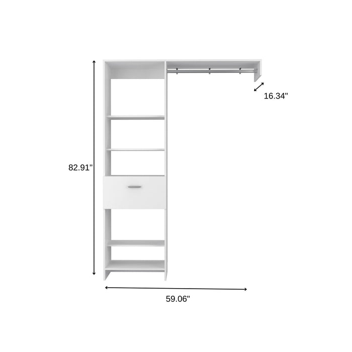 59" Manufactured Wood Closet System - White