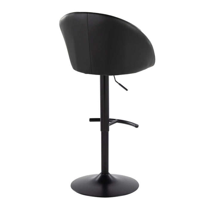 Matisse - Highback Adjustable Barstool With Rounded T Footrest (Set of 2) - Black Metal