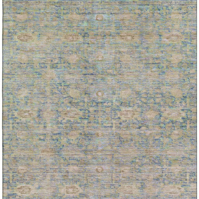 10' X 14' Oriental Washable Area Rug With UV Protection (700979) - Coral / Copper