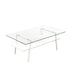 Giga rectangle coffee table with tempered glass top and metal legs, modern design perfect for living room decor