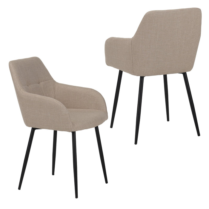 Set of two beige Giga dining chairs with wide seats and supportive backrests, ideal for modern dining rooms.