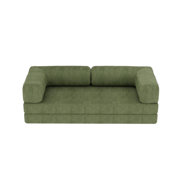 Corduroy Convertible Futon Sleeper Sofa - Green