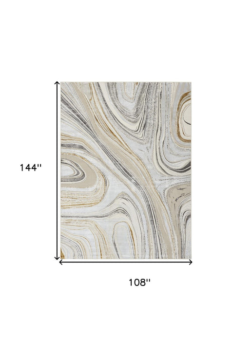 9' X 12' Abstract Area Rug (551433) - Gray